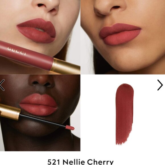 Gucci  Transfer-Proof Matte Liquid Lipstick - 521 Nellie Cherrie - Picture 2 of 6